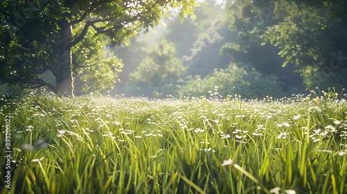 field of dandelions grass, sky, field, green, nature, summer, blue, landscape, agriculture, meadow, plant, spring, rural, wheat, farm, cloud, lawn, environment, 
