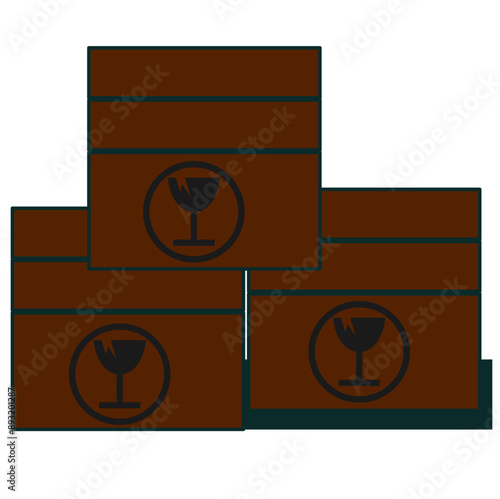 box with a fragile sign symbol