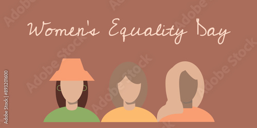 Women's equality day card. vector illustration 