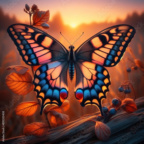 113 131. Sunset swallowtail butterfly - a tropical species with