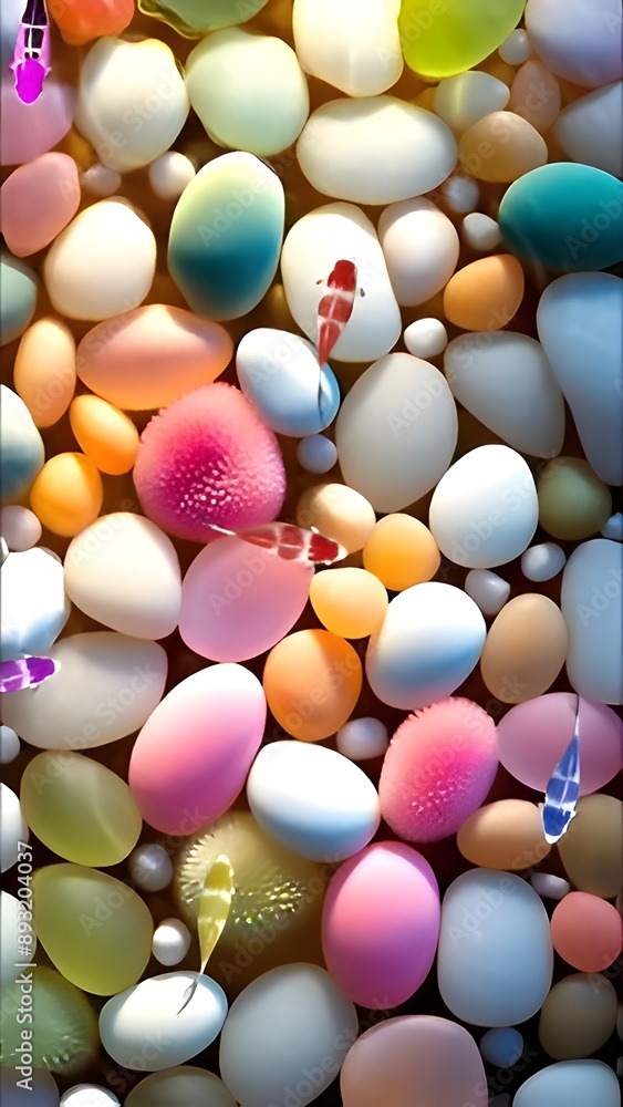 color rock with small fish color rock with small fish