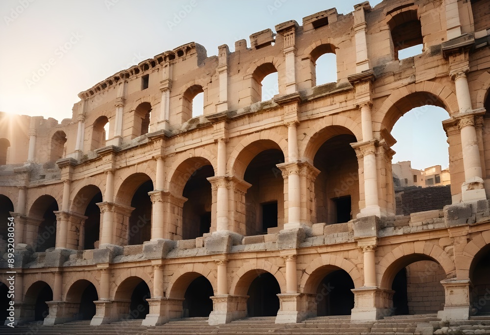 Roman amphitheater. Ancient walls of a crumbling amphitheater Roman amphitheater. Ancient walls of a crumbling amphitheater