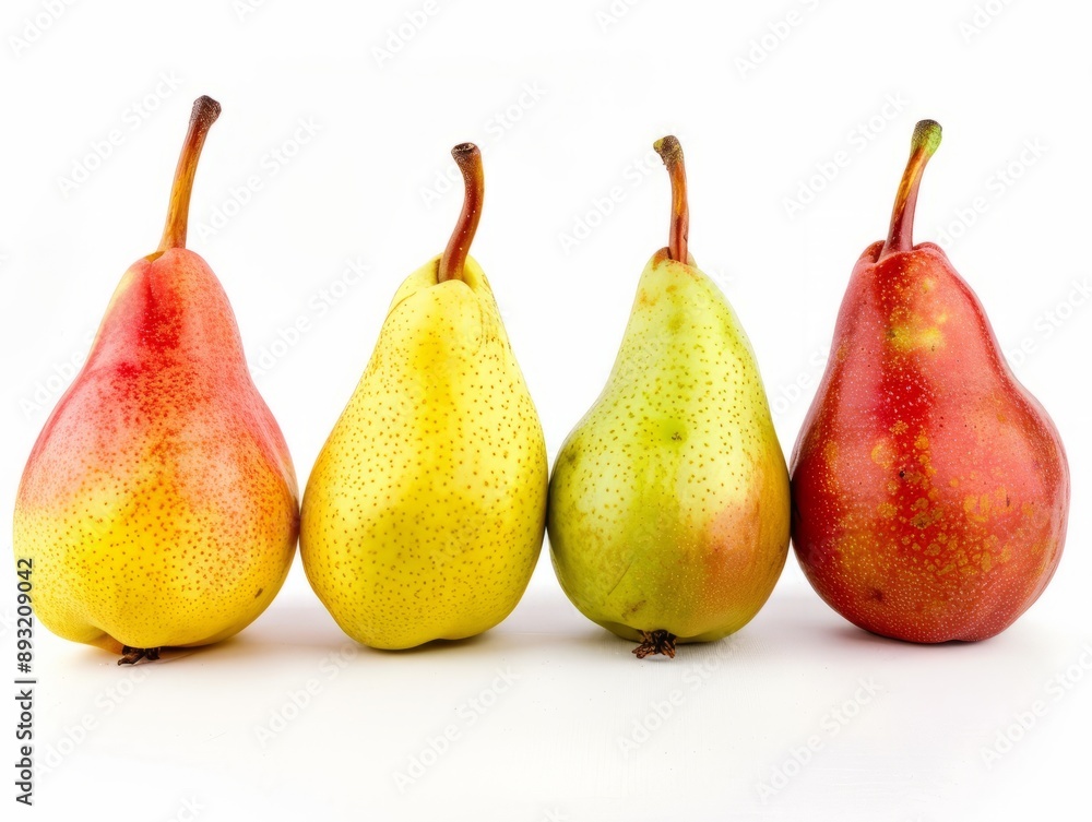 Pear-fectly Arranged: Exquisite Studio Display on White Background Pear-fectly Arranged: Exquisite Studio Display on White Background
