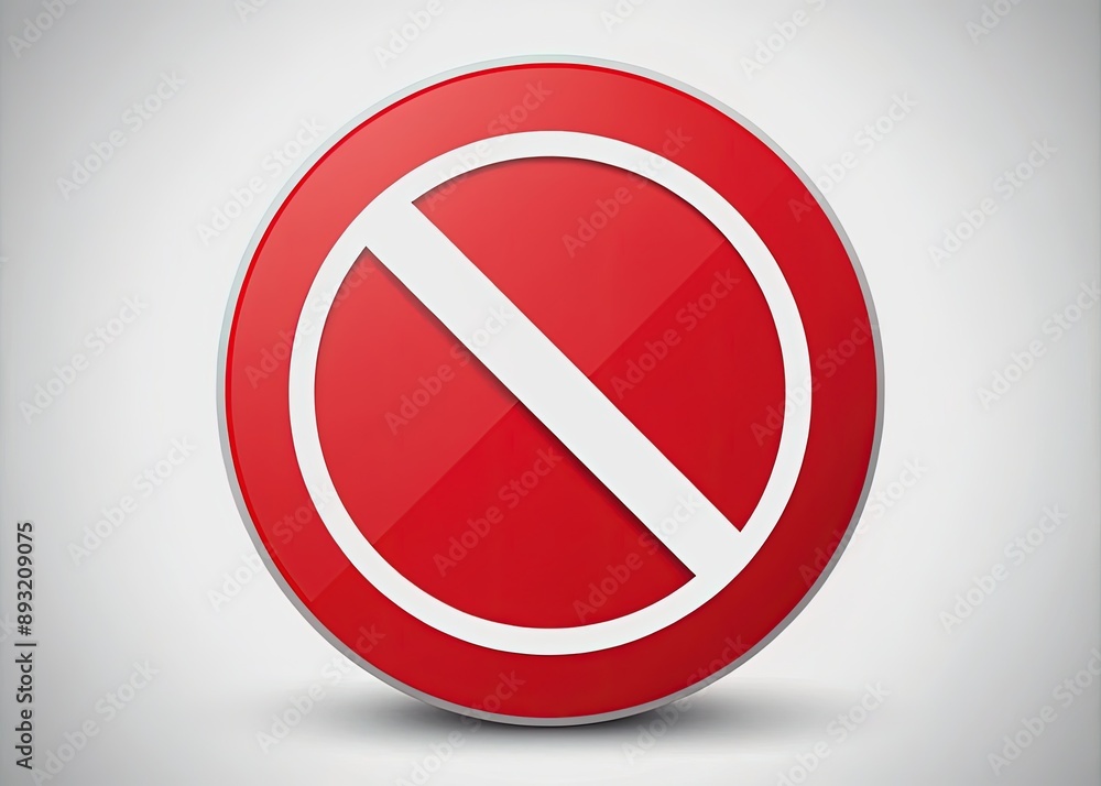 Forbidden or incorrect symbol represented by a bold red circle with a diagonal white line crossing through its center, indicating negation or rejection. Forbidden or incorrect symbol represented by a bold red circle with a diagonal white line crossing through its center, indicating negation or rejection.