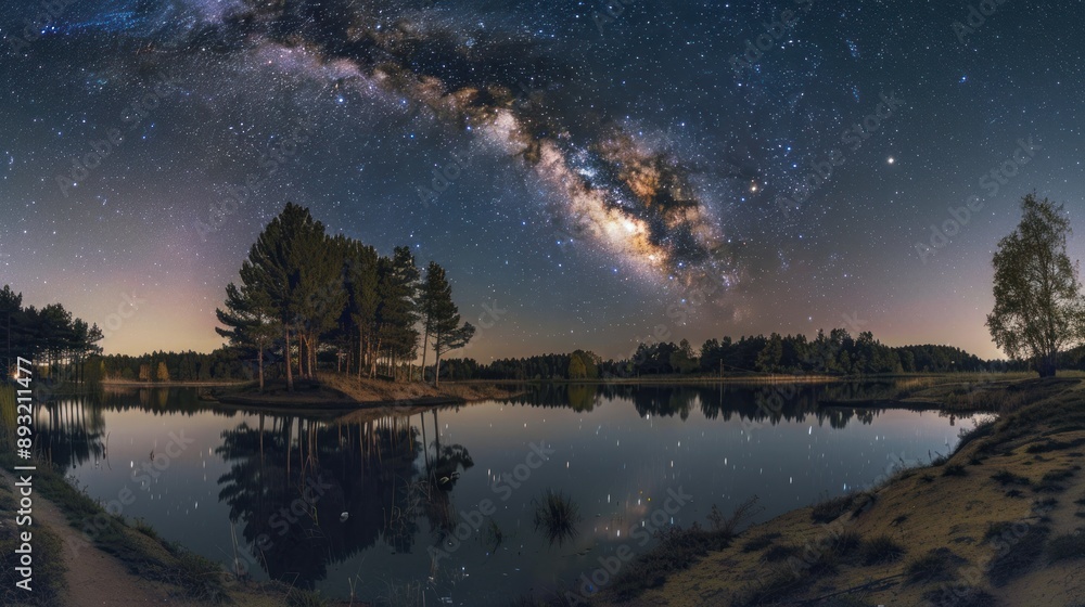 Milky Way Reflection on a Tranquil Lake Milky Way Reflection on a Tranquil Lake