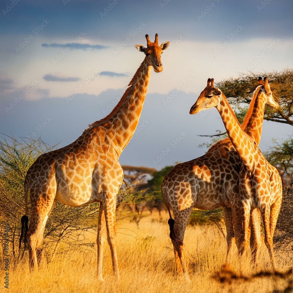 Obraz premium giraffe mammal animal, AI generated