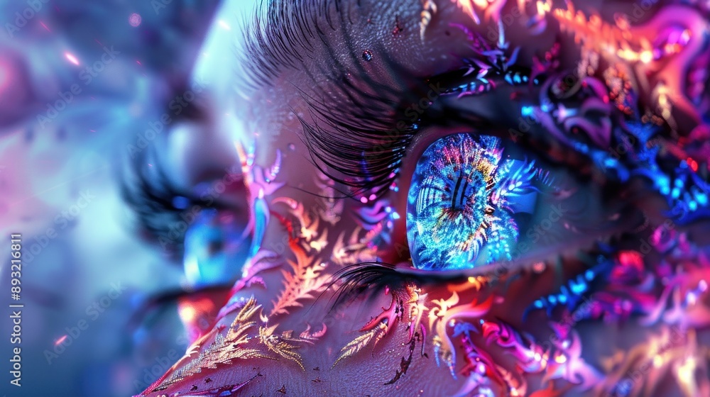 Digital Art Eye with Vibrant Colors and Intricate Details Digital Art Eye with Vibrant Colors and Intricate Details
