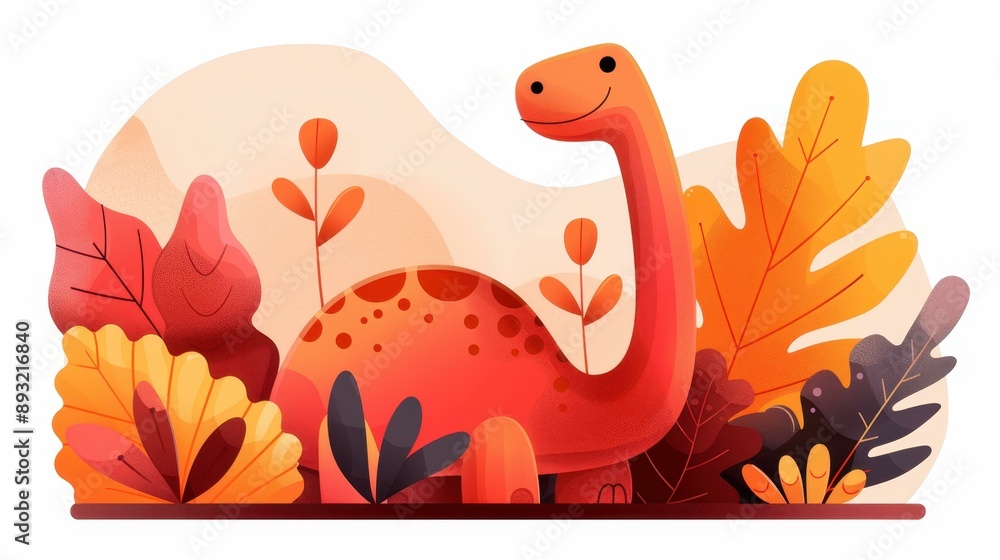 Vibrant dinosaur illustration on a clean background, perfect for kids and educational themes. Bring the prehistoric world to life Vibrant dinosaur illustration on a clean background, perfect for kids and educational themes. Bring the prehistoric world to life