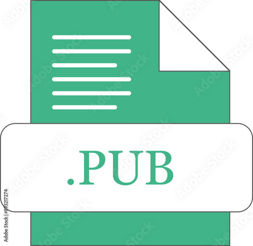 PUB   File extension icon fill with minimal colors