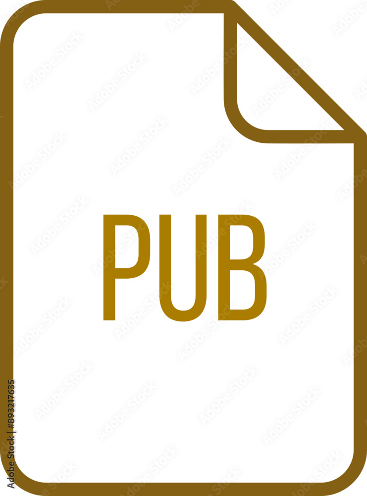 PUB File icon fill rounded corners bold outline PUB File icon fill rounded corners bold outline