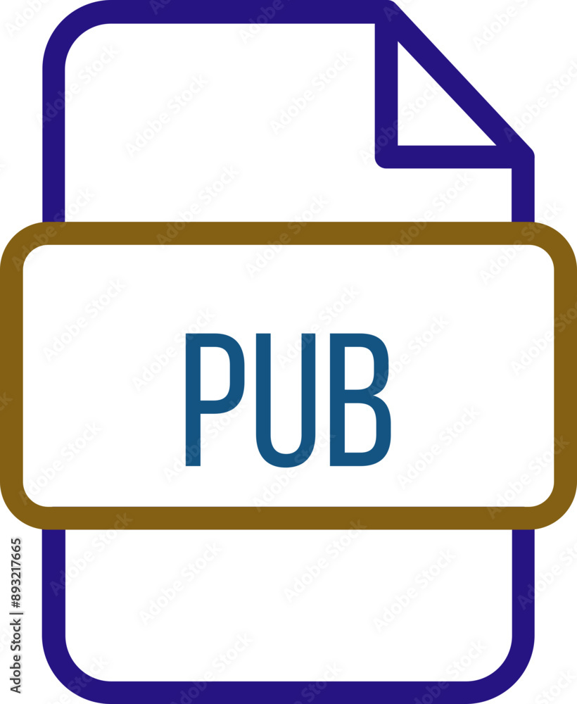 PUB File icon with bold outline PUB File icon with bold outline