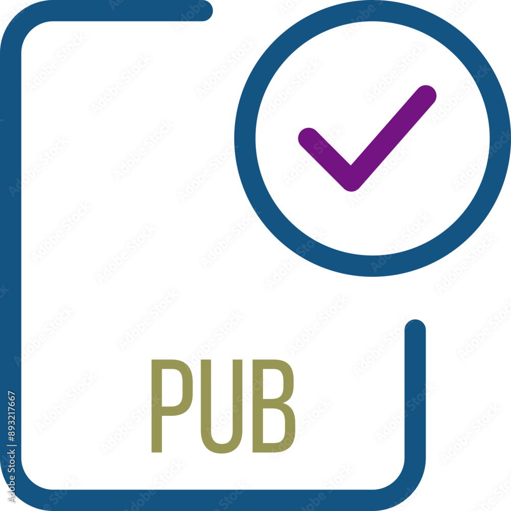 PUB File icon with checked mark PUB File icon with checked mark