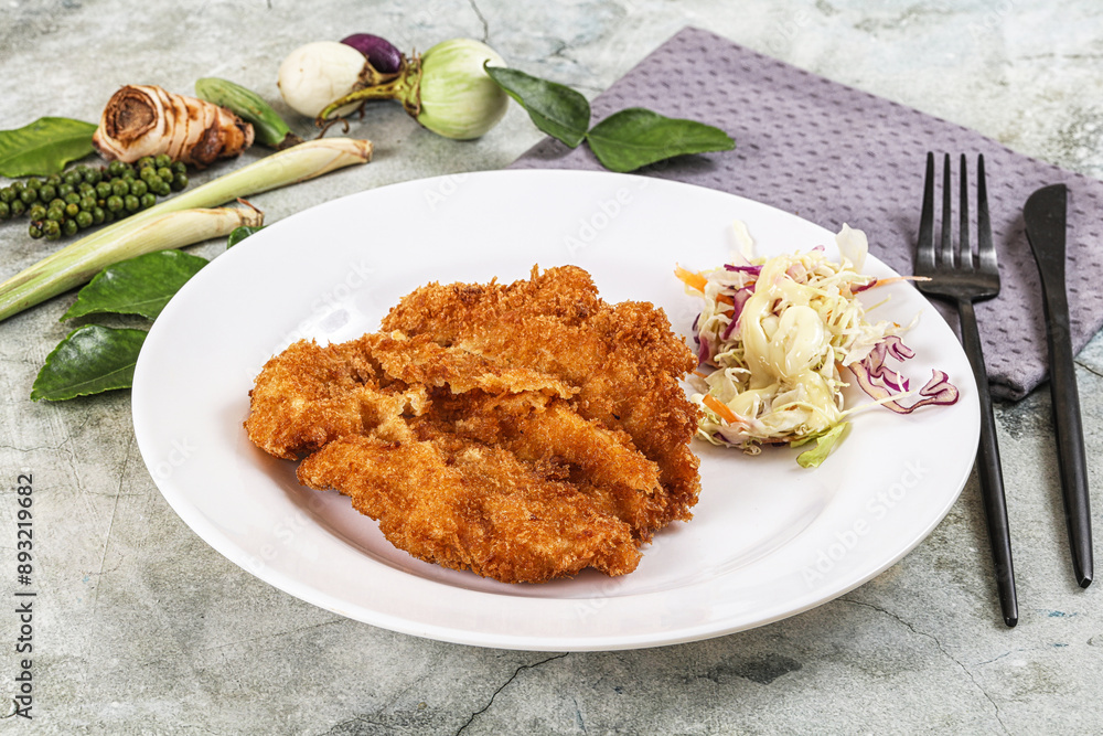 Tonkatsu fried cutlet with cabbage Tonkatsu fried cutlet with cabbage