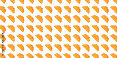 Fresh Orange slice pattern design vector isolated on white