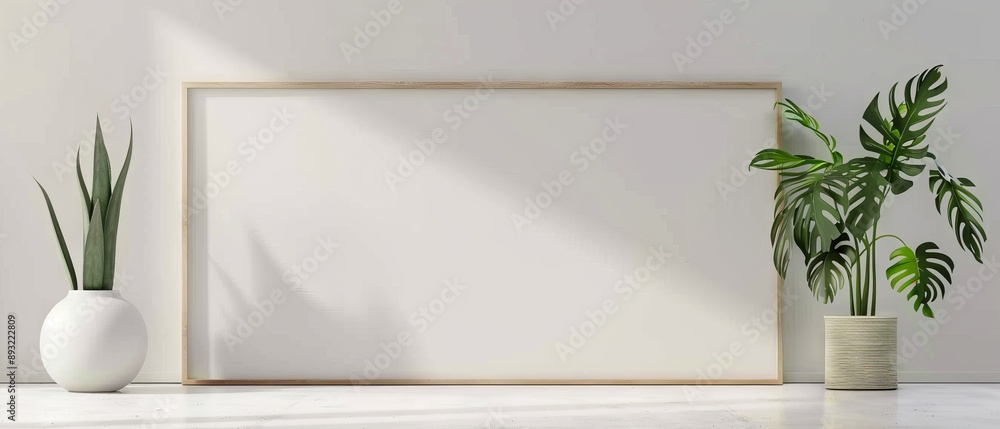 White Standing Board with Environmental Concept White Standing Board with Environmental Concept
