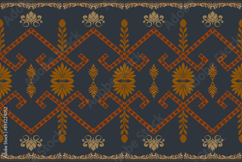 Geometric Ethnic pattern design for background or wallpaper and clothing .