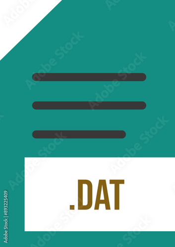 DAT  File extension icon minimal colro fill