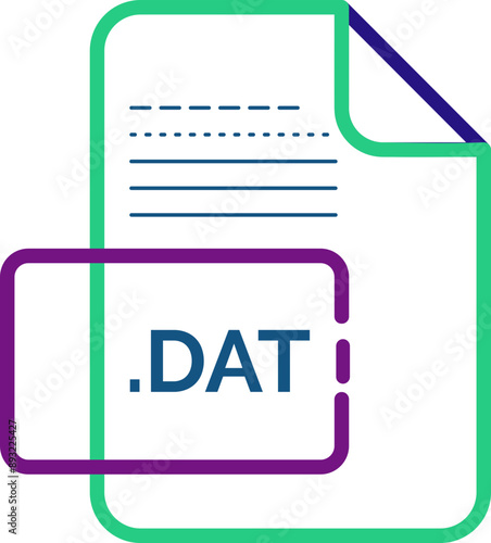 DAT  File extension icon little dot and color fill