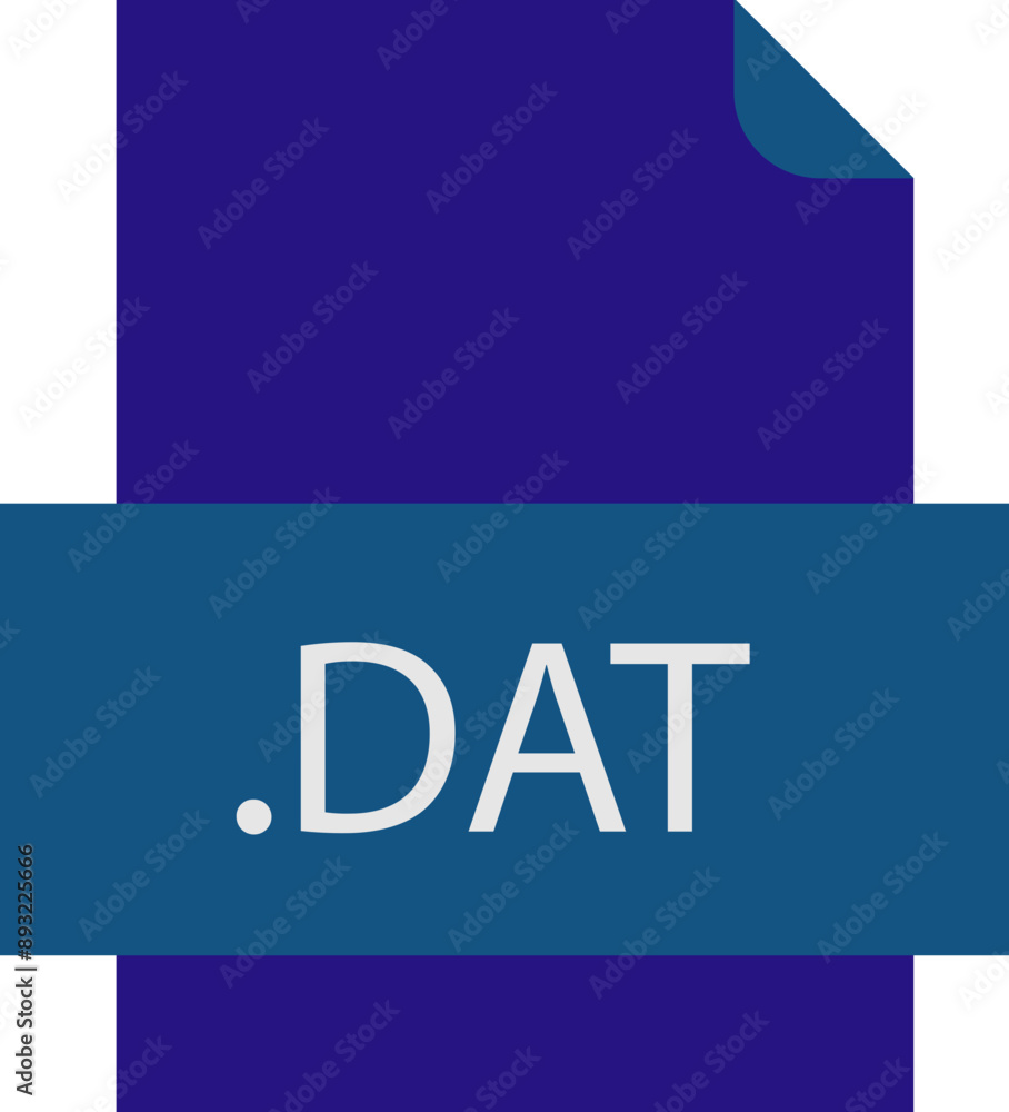 DAT  File icon fill crisp corners with doted lines