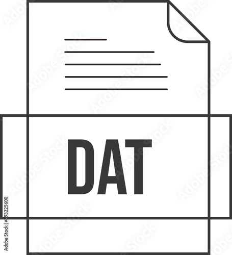 DAT  File icon crisp thick outline sharp corners