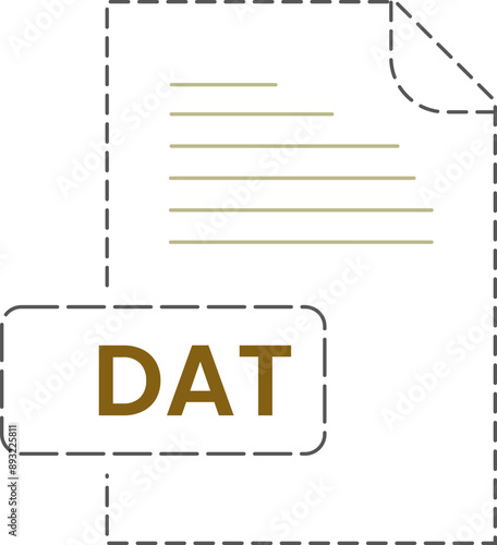 DAT  icon black rounded dashed outline