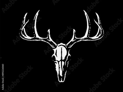 deer skull vintage vector illustration