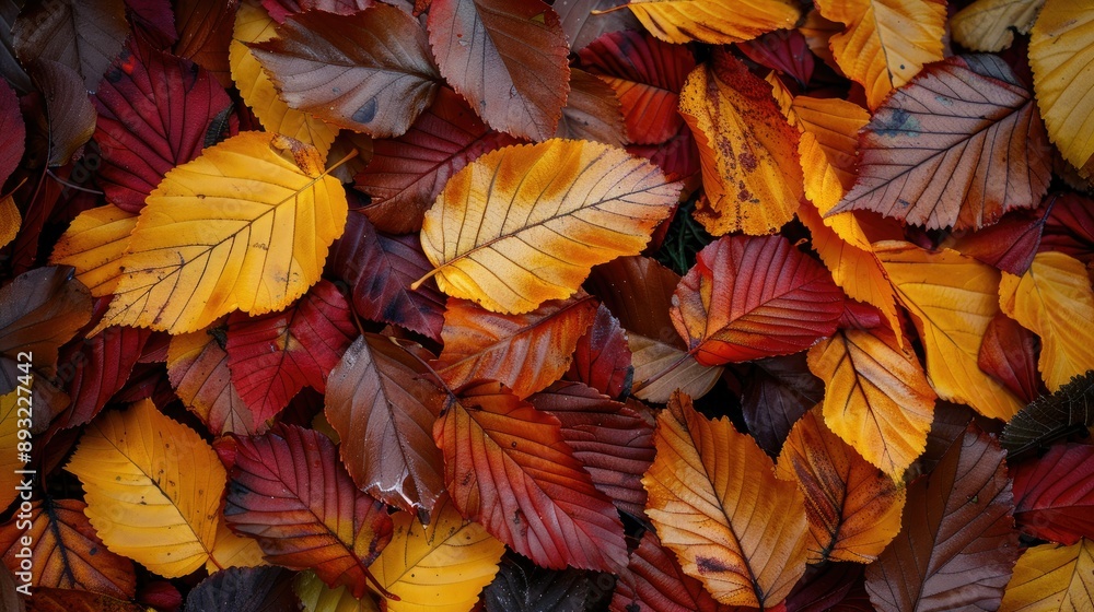 Close-up of colorful autumn leaves. Close-up of colorful autumn leaves.
