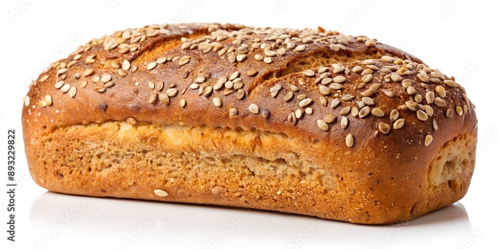 Loaf of whole grain bread isolated on white background Generative AI Loaf of whole grain bread isolated on white background Generative AI