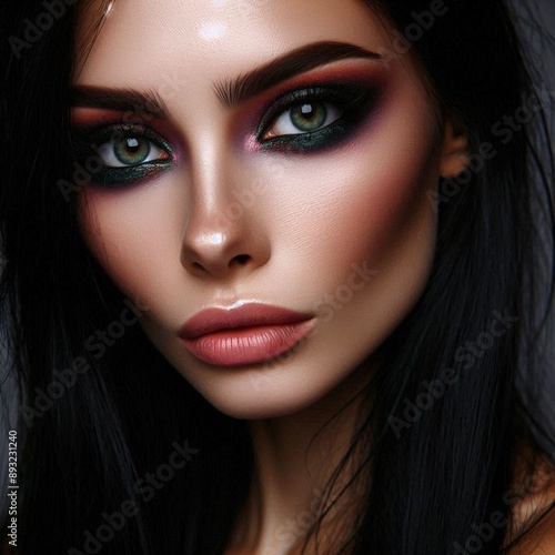 portrait of a woman with dark makeup