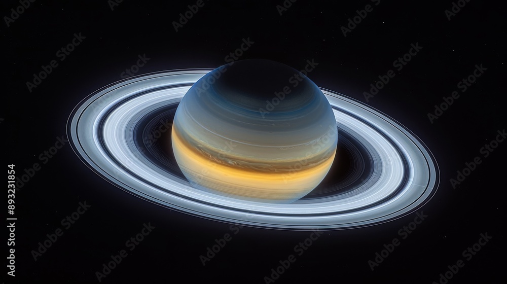 A Close up of the Planet Saturn With Rings Around It and Stars in the Background - Generative AI A Close up of the Planet Saturn With Rings Around It and Stars in the Background - Generative AI