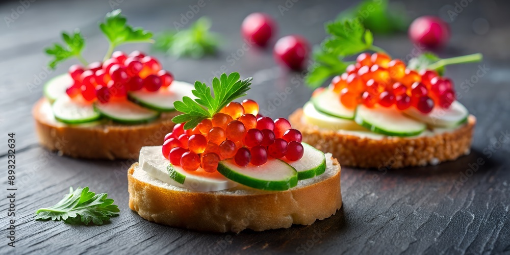 Gourmet appetiser with caviar and radish AI-Created Content Gourmet appetiser with caviar and radish AI-Created Content