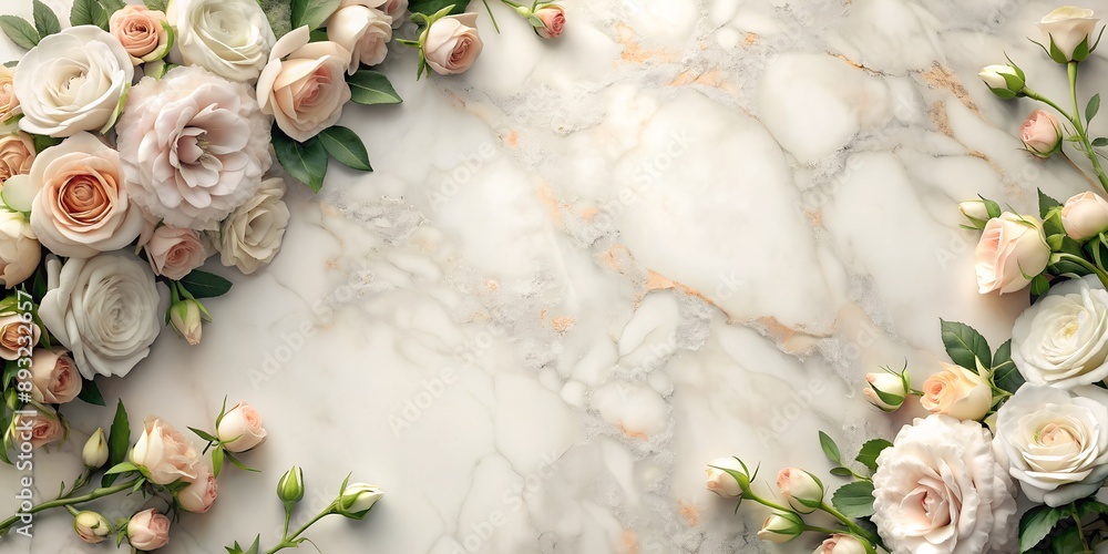 elegant marble background with flower frame AI-Generated Content elegant marble background with flower frame AI-Generated Content