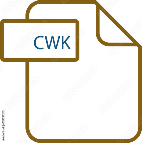 CWK File format icon rounded shapes outline