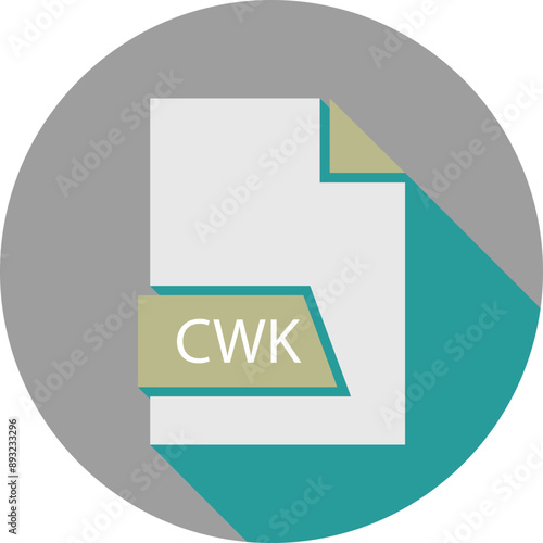 CWK   File format icon space in shapes and circular shape outside photo