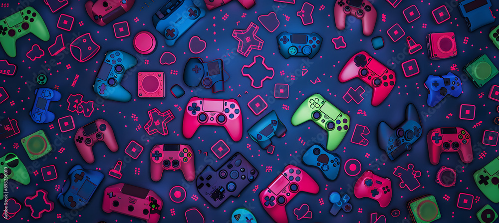 Video game controller background Gadgets pattern background Video game controller background Gadgets pattern background