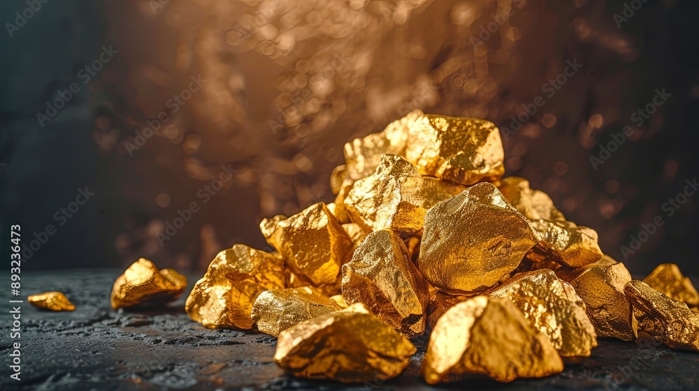 Close-Up of a Large Textured Gold Nugget on Dark Background Close-Up of a Large Textured Gold Nugget on Dark Background