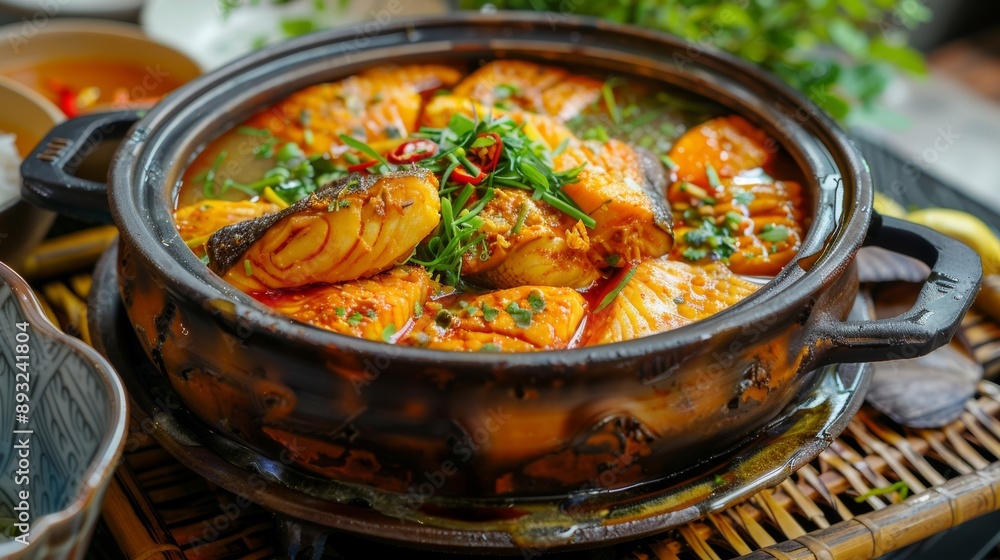 Photograph of the Vu Dai fish stew village in northern Vietnam. This is traditional food in Vietnam. This is the traditional food on the Tet holiday in Vietnam. Photograph of the Vu Dai fish stew village in northern Vietnam. This is traditional food in Vietnam. This is the traditional food on the Tet holiday in Vietnam.