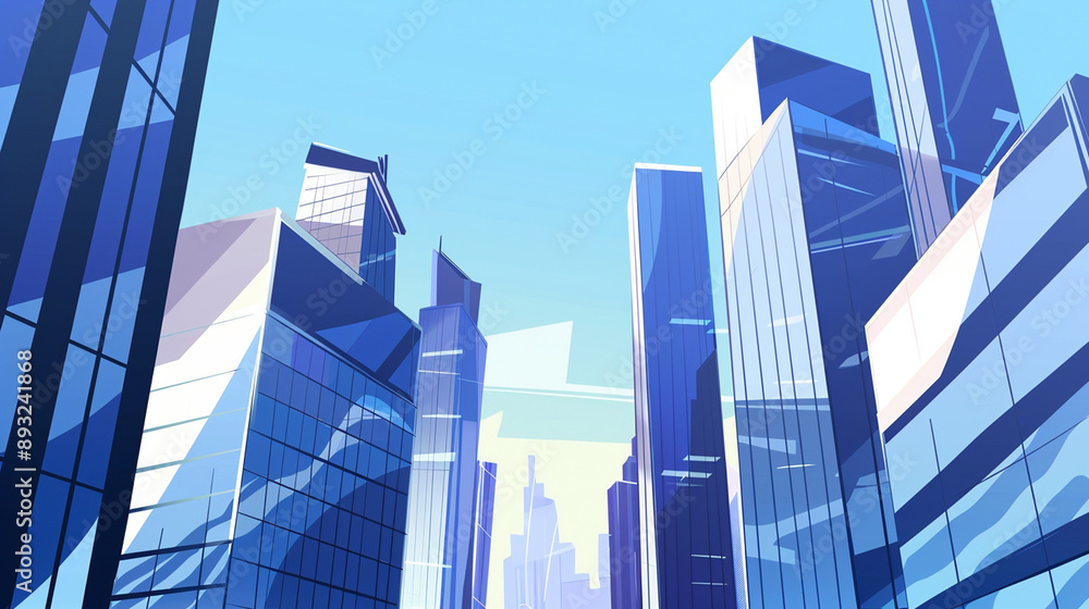 A futuristic skyscraper with a sleek, reflective glass facade rising against a clear blue sky, showcasing modern urban architecture and advanced design A futuristic skyscraper with a sleek, reflective glass facade rising against a clear blue sky, showcasing modern urban architecture and advanced design