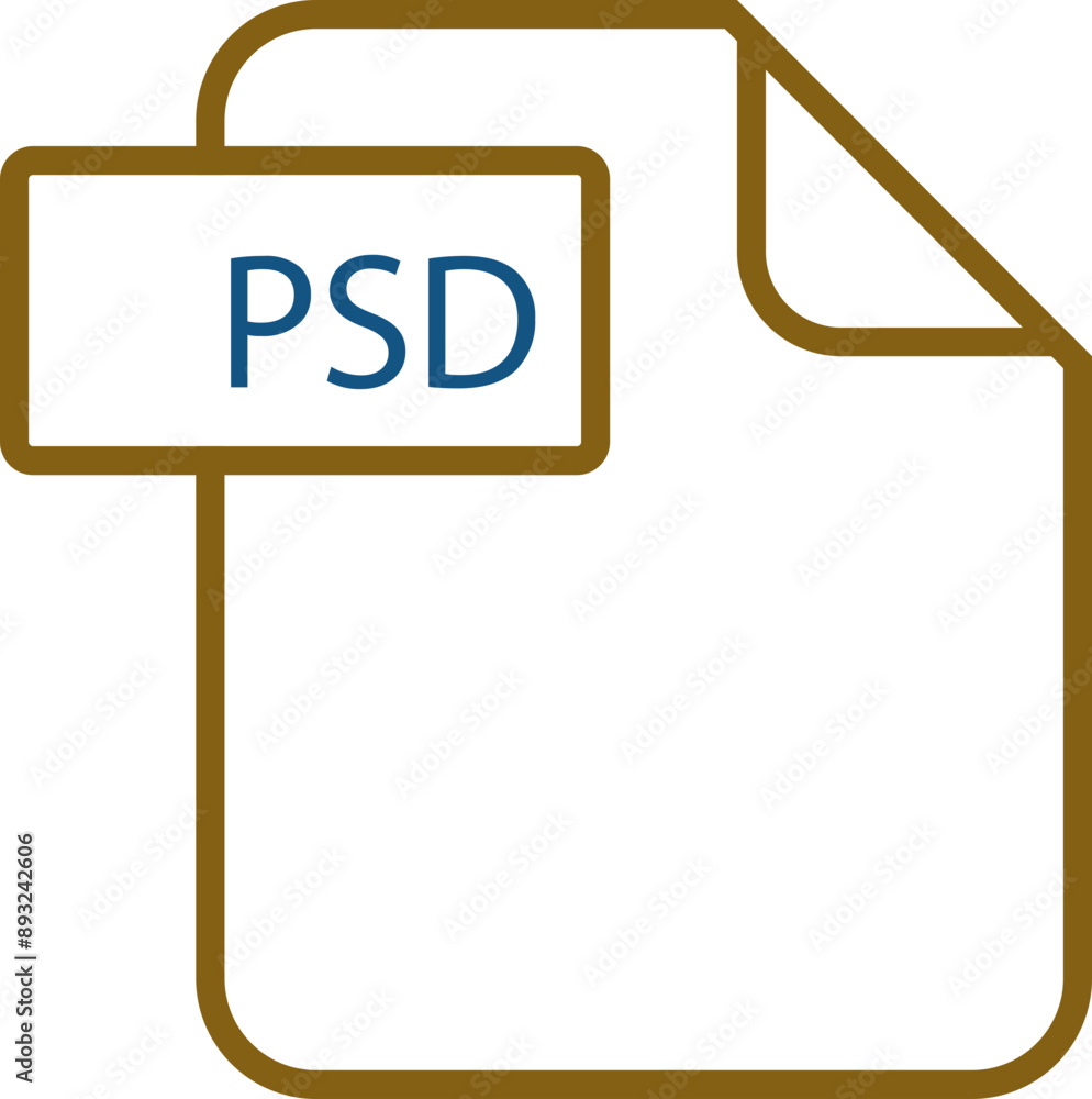 PSD File format icon rounded shapes outline PSD File format icon rounded shapes outline