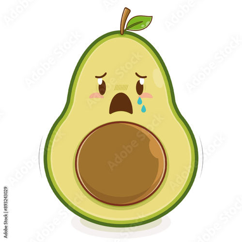 avocado scared face cartoon cute