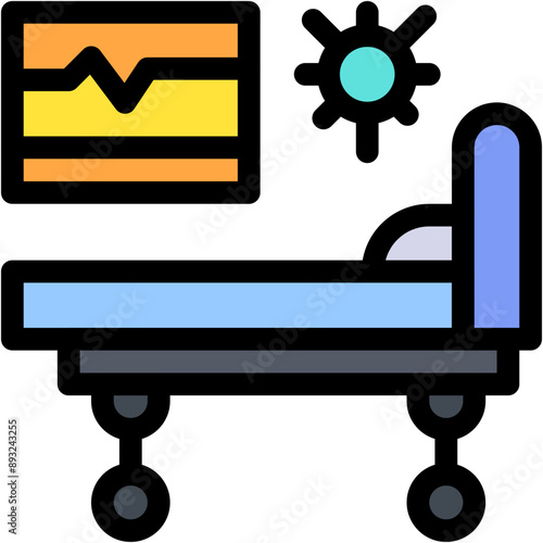 ventilator, hospital, illness, hospital bed, medical stretcher Icon
