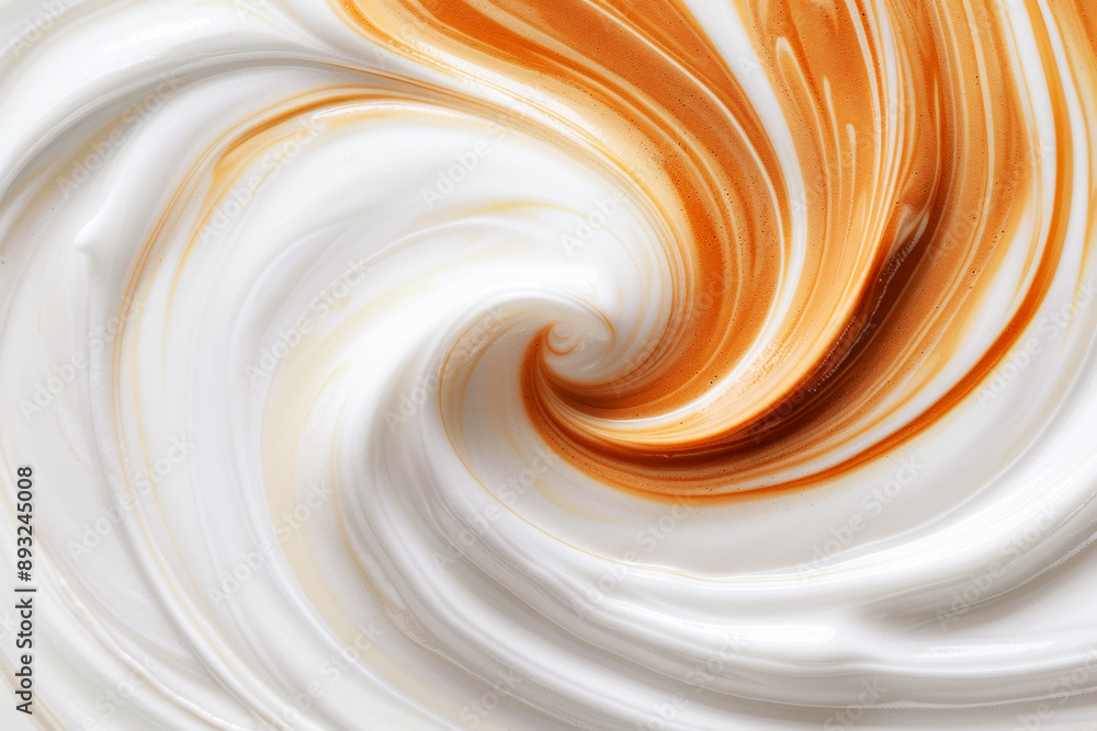 Abstract background of mixing coffee and cream, top view of background Abstract background of mixing coffee and cream, top view of background