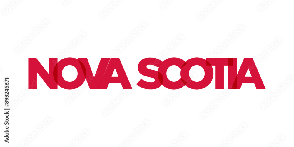 Nova Scotia in the Canada emblem. The design features a geometric style, vector illustration with bold typography in a modern font. The graphic slogan lettering. Nova Scotia in the Canada emblem. The design features a geometric style, vector illustration with bold typography in a modern font. The graphic slogan lettering.