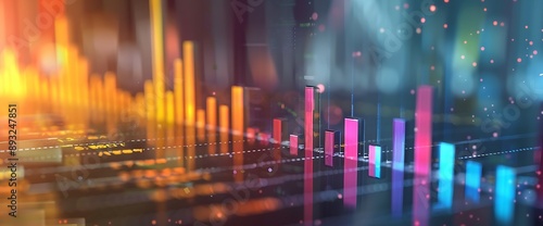 A bar graph visually illustrating a sudden increase in market stocks against a polished background.