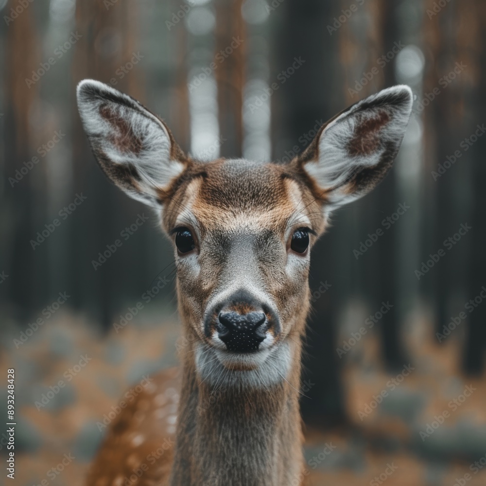 close-up portrait of a deer in the forest close-up portrait of a deer in the forest