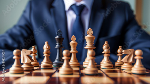 Wallpaper Mural Business leader with a chessboard, strategic management concept, making moves Torontodigital.ca