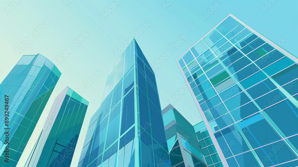 A futuristic skyscraper with a sleek, reflective glass facade rising against a clear blue sky, showcasing modern urban architecture and advanced design A futuristic skyscraper with a sleek, reflective glass facade rising against a clear blue sky, showcasing modern urban architecture and advanced design