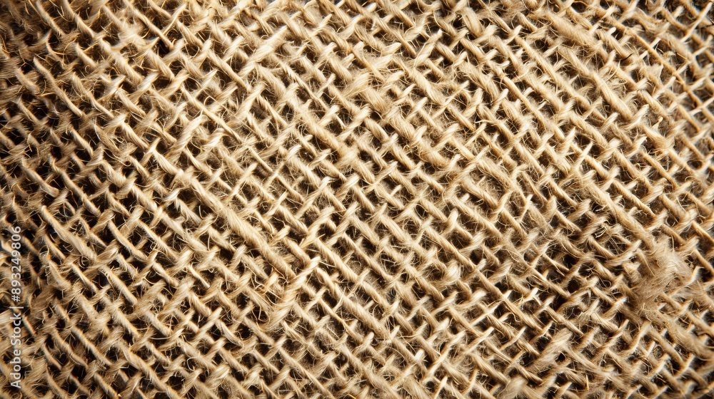 Texture of a burlap sack, showcasing the coarse surface and natural grain Texture of a burlap sack, showcasing the coarse surface and natural grain
