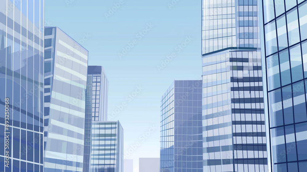 A futuristic skyscraper with a sleek, reflective glass facade rising against a clear blue sky, showcasing modern urban architecture and advanced design A futuristic skyscraper with a sleek, reflective glass facade rising against a clear blue sky, showcasing modern urban architecture and advanced design