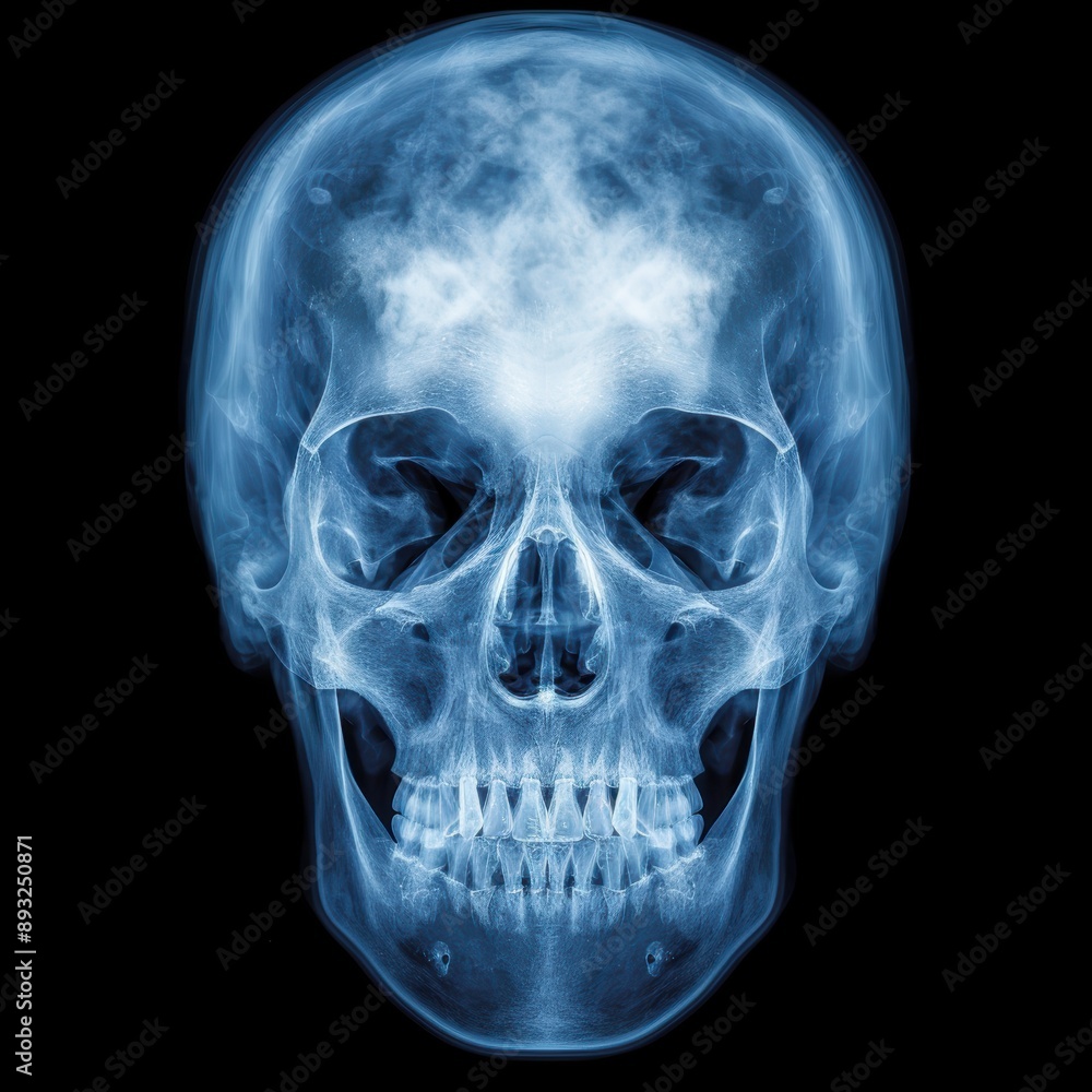 Ghostly x-ray image of a human skull Ghostly x-ray image of a human skull